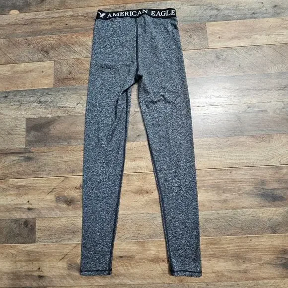 American Eagle Outfitters Heather Gray Performance Leggings Ahh-mazingly Soft XS - Picture 8 of 13